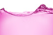 canvas print picture - pink and rippled wave of liquid on white background