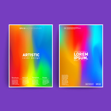 Shiny Artistic Posters. Cool Fluid Colors. Applicable For Covers, Posters, Banners,brochure Etc. Eps10 Vector Template.