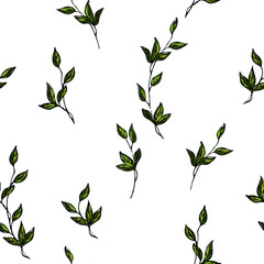 Wall Mural - decorative leaves pattern color