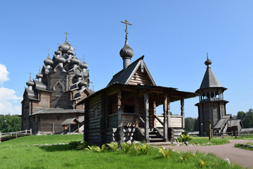 Wooden church (Pokrovskaya church), St. Petersburg, Russia. 