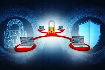 Poster - Computer Network,3d rendering
