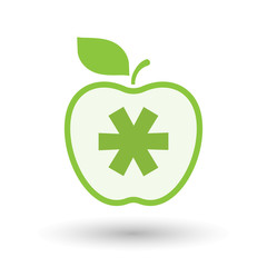 Poster - Isolated  line art apple icon with an asterisk