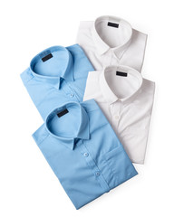 Wall Mural - set of white and blue male shirts