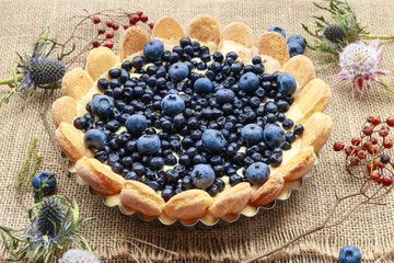 Wall Mural - Blueberry tart dessert