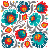 Polish folk papercut style flower composition