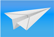 origami paper airplane on white background