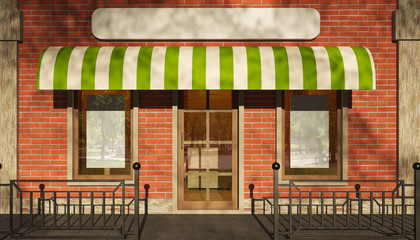 Wall Mural - small shop in the old town. 3d rendering
