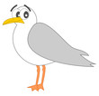 cute cartoon seagull vector illustration isolated on white background

