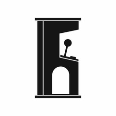 Poster - Retro style arcade game machine icon in simple style on a white background