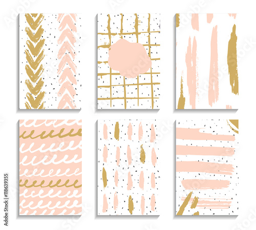 Abstract print with geometrical colorful elements on white background. For wa...
