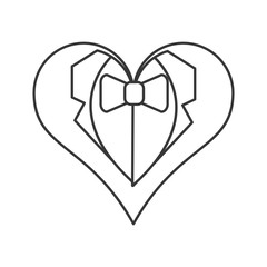 Canvas Print - flat design happy groom heart icon vector illustration