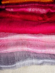 colorful silk scarves in vietnam