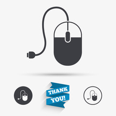 Poster - Computer mouse sign icon. Optical with wheel.
