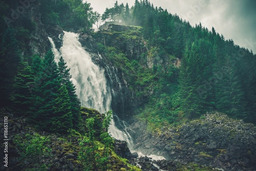 Scenic Norwegian Waterfall