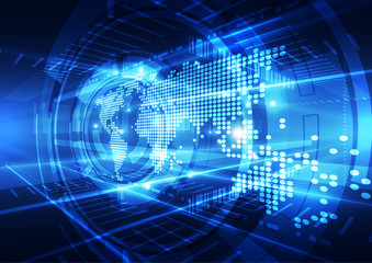 vector digital global technology concept, abstract background