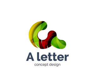 A letter alphabet round style logo business branding icon