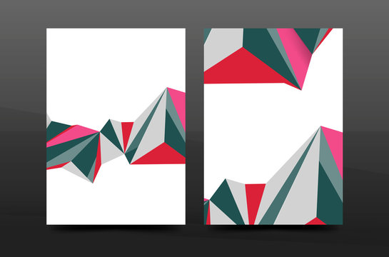 3d abstract geometric shapes. Modern minimal composition. Business annual report cover design.