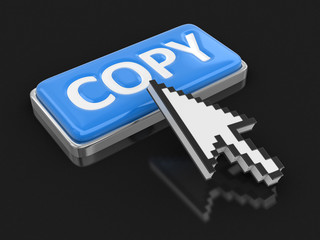 Fototapete - Cursor and button copy. Image with clipping path