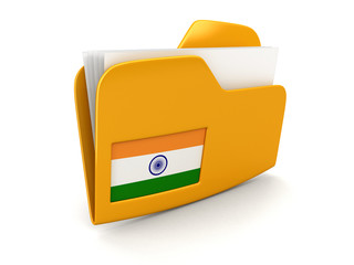 Poster - folder and lists with Indiian Flag. Image with clipping path