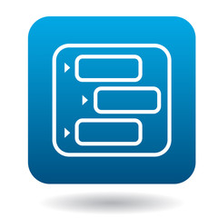 Poster - Online chat icon in flat style in blue square. Service symbol