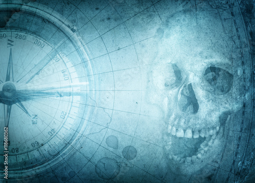 Pirate and nautical theme grunge background