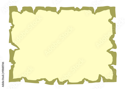 Parchment Old Paper Empty Cartoon Banner For Message Or Letter