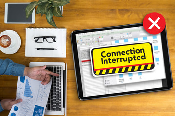 Poster - computer Interrupted  Attention Alert Connection Interrupted War