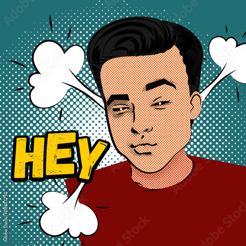 Fototapeta dla dzieci daring man makes selfie duck face