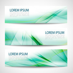 Abstract header green wave white vector design