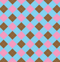 Blue, Brown And Pink Plaid Pattern