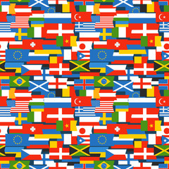 Aufkleber - Different color flags seamless pattern
