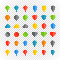 Aufkleber - Navigation pins color collection on transparent background