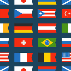 Aufkleber - Different color flags seamless background