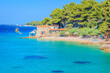 Island Brac coastal seascape. / Coastal view at Island of Brac, summertime in Croatia, Europe touristic destination.
