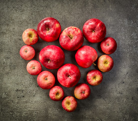 Wall Mural - heart of red apples