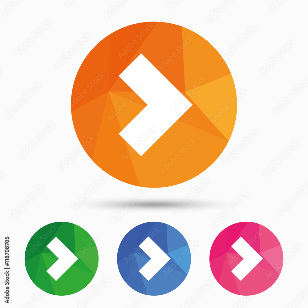 Arrow sign icon. Next button. Navigation symbol Stock Vector | Adobe Stock