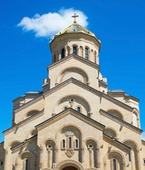 Poster -  Sameba church exteriro. Tbilisi, Georgia