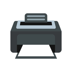 Poster - Printer icon in flat style isolated on white background. Print symbol