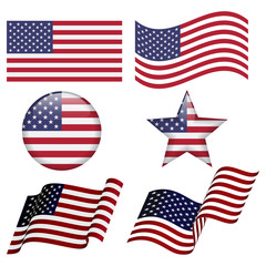 Set of USA flag designs