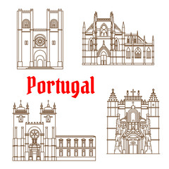 Sticker - Sights of Portugal linear icon for travel design