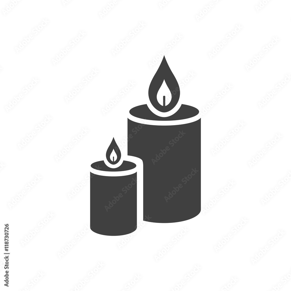 Vector Illustration of a Candle Icon - obrazy, fototapety, plakaty 