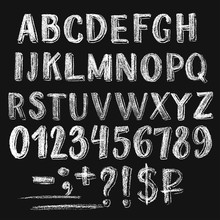Sans Serif Chalk Roman Alphabet