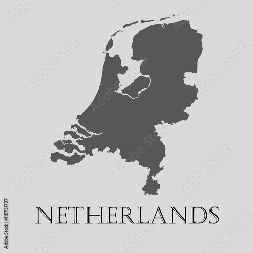 Cuadros en Lienzo Gray Netherlands map - vector illustration