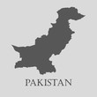 Gray Pakistan map - vector illustration