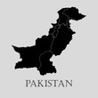 Black Pakistan map - vector illustration