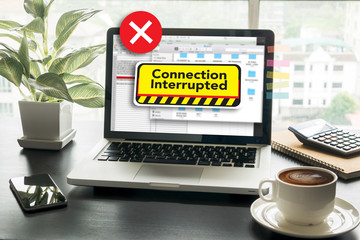 Poster - computer Interrupted  Attention Alert Connection Interrupted War