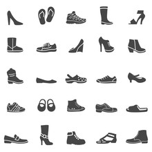 Shoes Icons. Black Series