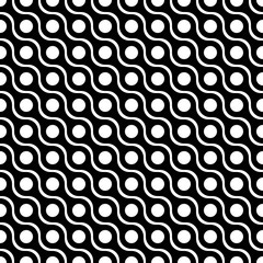 Wall Mural - Vector seamless texture. Modern abstract background. Monochrome pattern of bicycle chain links.