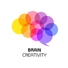 Brain Icon Design. Creative Thinking. Brain Idea Isolated On White Background.