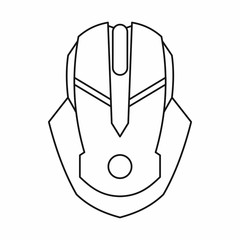 Poster - Gaming mouse icon in outline style isolated on white background